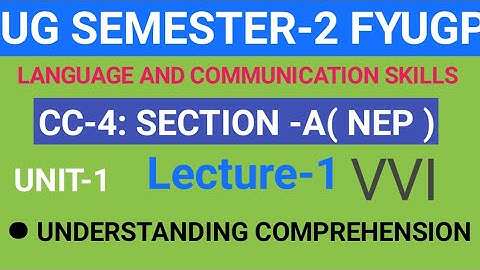 BBMKU CC-4 English Lecture-1 Language and communication skills for Sem-2 (22-26) b.sc/b.com/b.a
