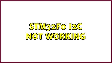 STM32F0 I2C not working