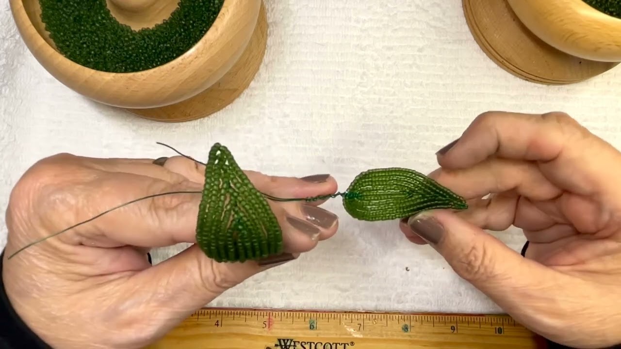 French Beaded Peony - Part 6A - Leaves Pt 1!