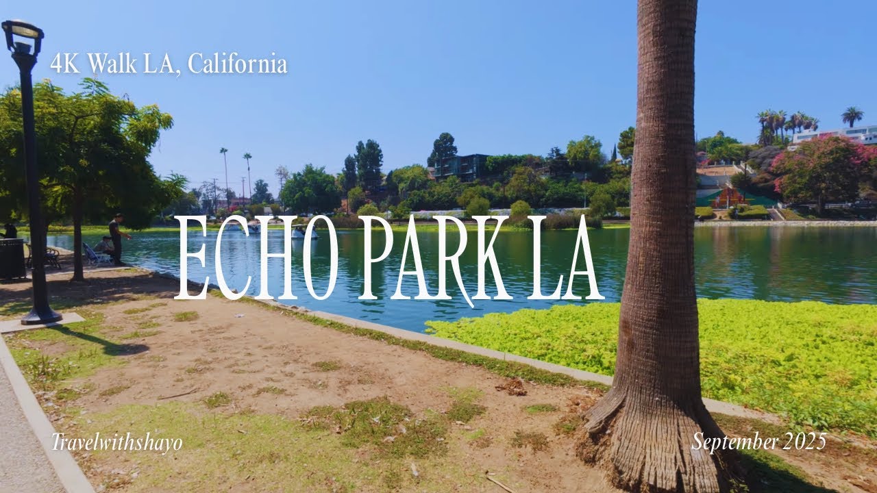Echo Park 4K Walking Tour: Nature and Cityscapes