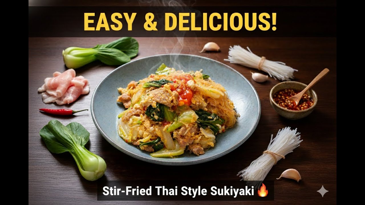 Easy & Delicious Stir-Fried Thai style Sukiyaki l สุกี้แห้ง