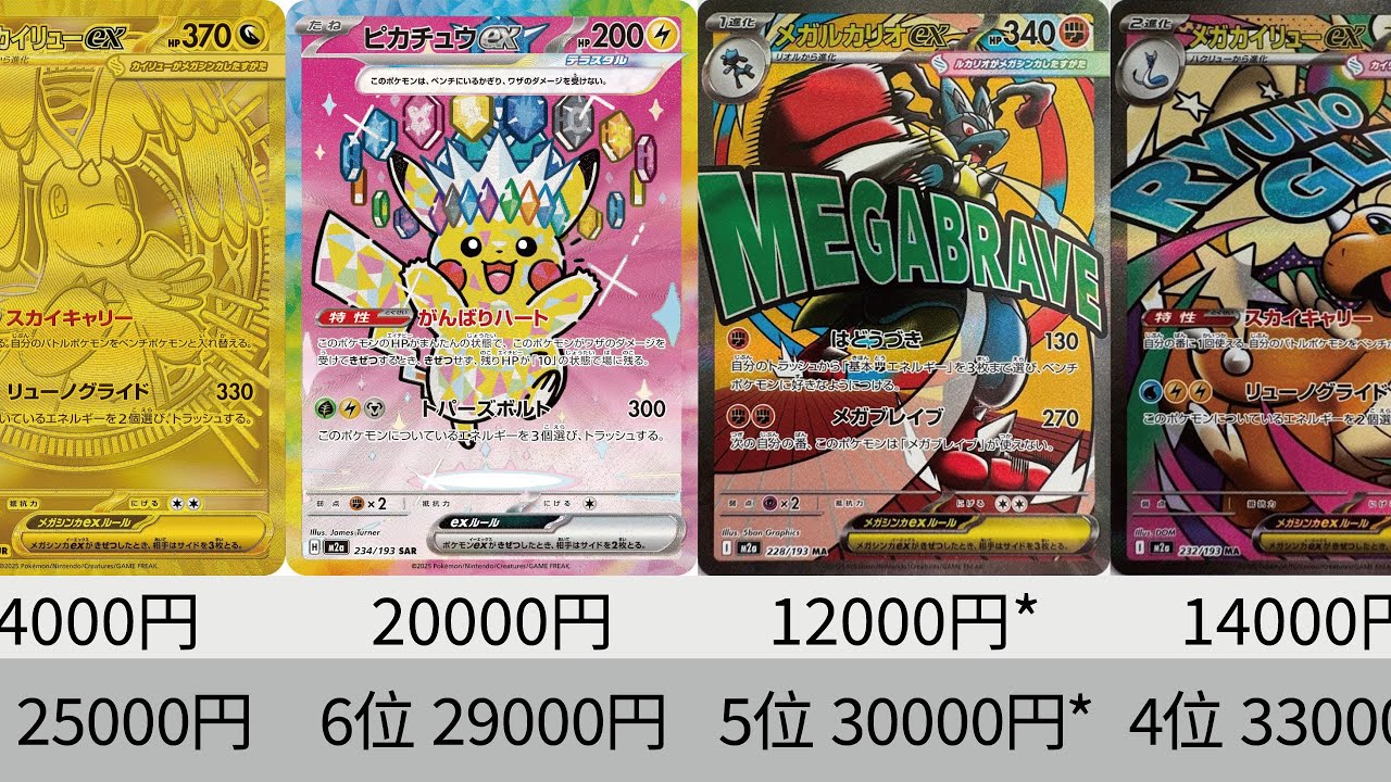 【ポケカ】高騰開始か！？中国語エラーやばすぎ！最新相場ランキング！『MEGAドリームex』SR,SAR,MUR,MA【Pokémon cards】Mega Dream ex price ranking