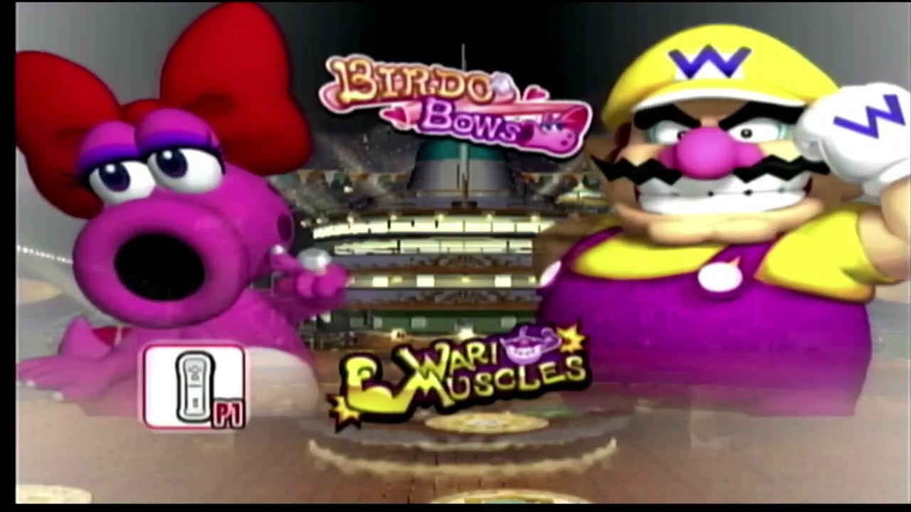 Mario Super Sluggers: Birdo Bows vs Wario Muscles Gameplay HD
