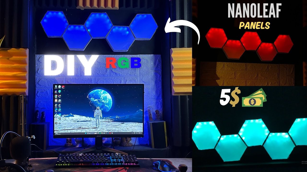 How to make DIY RGB Hexagon panels at home | DIY Nano leaf light panel | Room Decor ideas