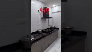 This kitchen got a stunning makeover with optimized storage &amp; modern aesthetics!