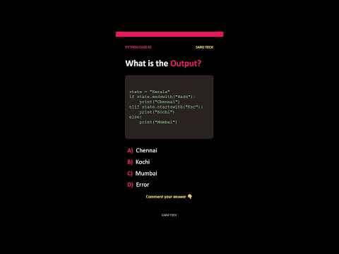 What is the Output? Python If-Elif Quiz #shorts