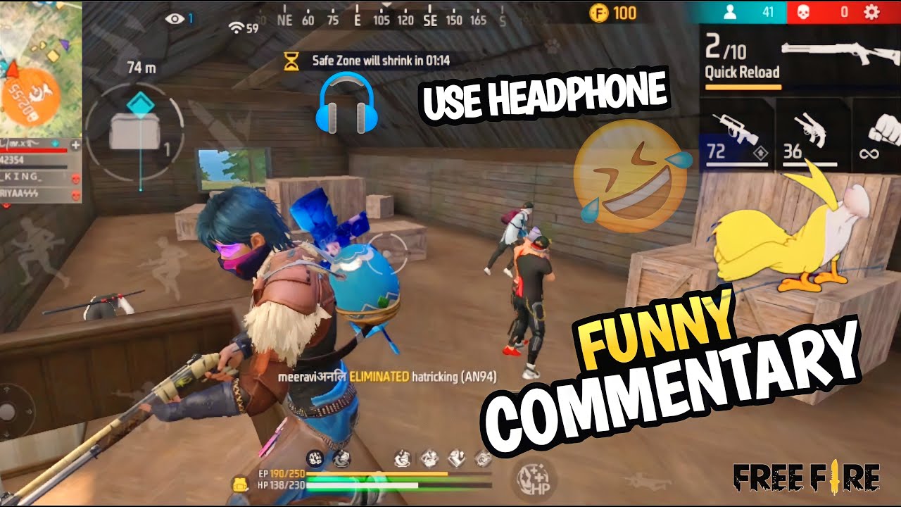 free fire funny commentary hindi with full gameplay | funny commentary ...