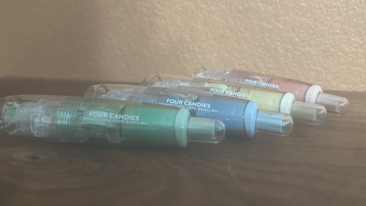 Four Candies 4PCS Refillable Retractable White Out Correction Tape unboxing and review