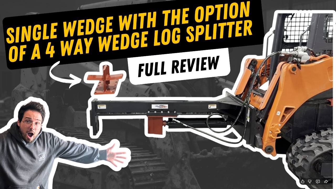 Skid Steer Upside Down Log Splitter Demo | Optional 4 Way Wedge ...