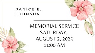 Janice Johnson's Memorial Service