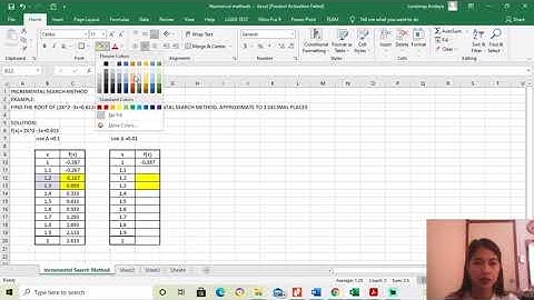 FINDING THE ROOT OF THE EQUATION USING INCREMENTAL SEARCH METHOD (IN EXCEL)