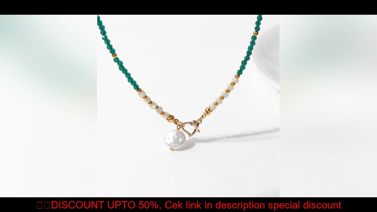 Baroque Pearl Pendant Necklace for Women 3mm Natural Stone Beaded Heart Buckle Necklaces Vintage Wed