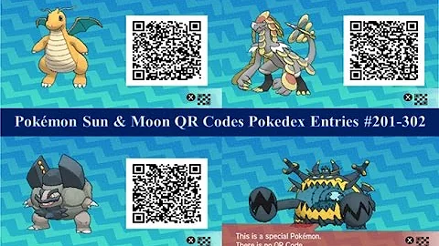 Pokemon Sun & Moon QR Codes Pokedex Entries #201-302