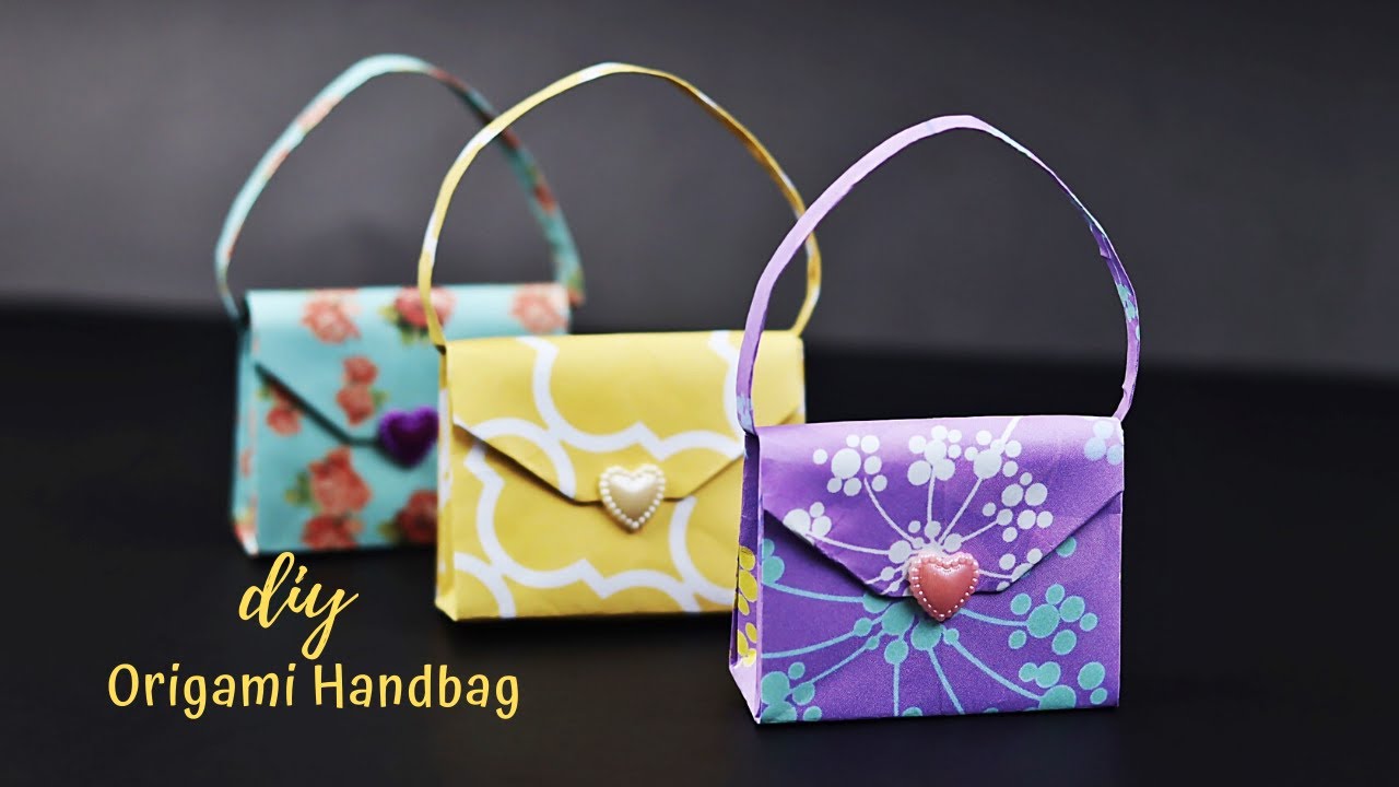 How To Make Paper Handbag? Origami Paper Bag Tutorial Step by Step