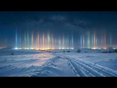 Light Pillars At Night