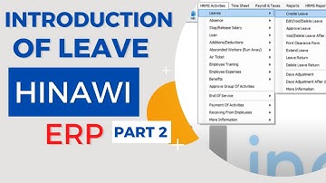 Leave Introduction in HRMS Module in Hinawi Software - Part 2 English