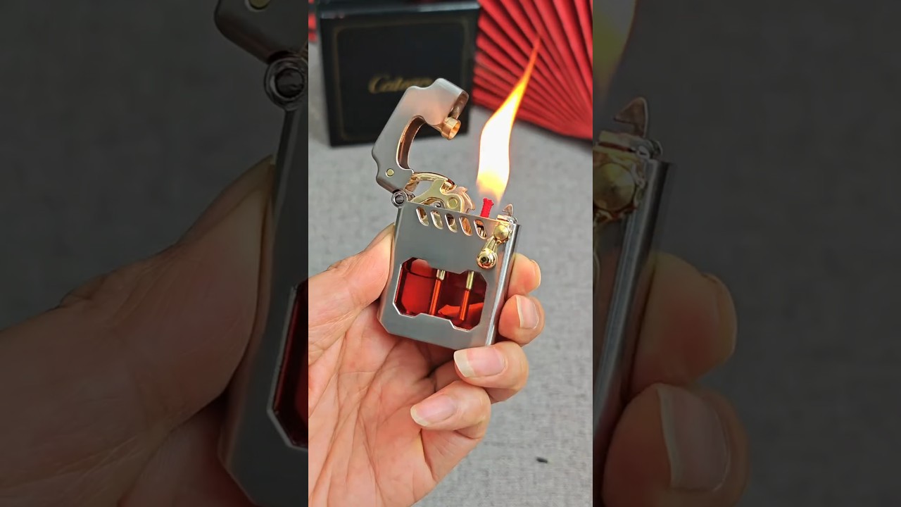 Hand-made rocker with one foot pedal and two compartments Zorro #lighter #high-end kerosene lighter