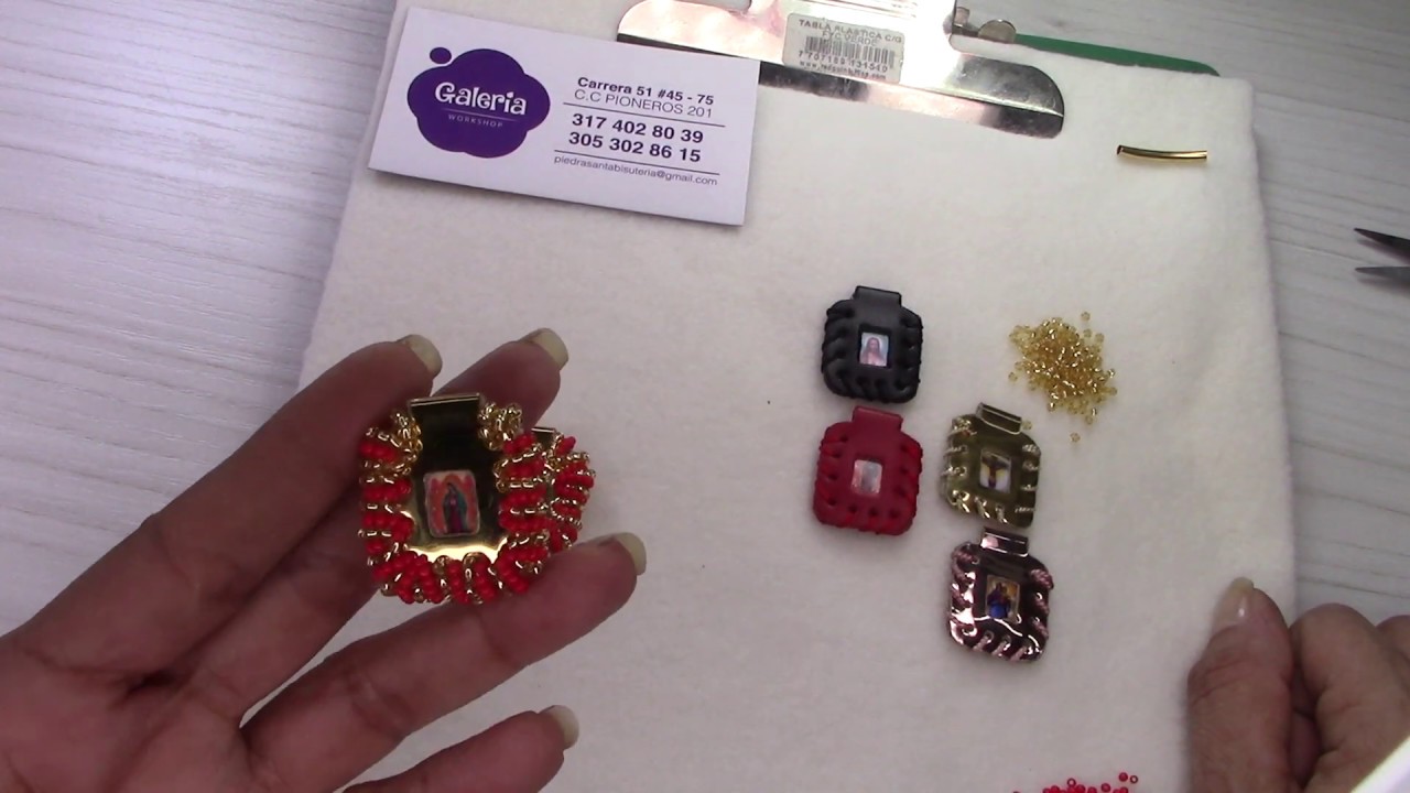 escapularios tejidos #BisuteriaEnCasa #AprendiendoEnCasa