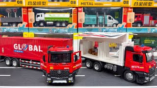 ASMR Diecast Container Truck & Box Truck Unboxing | Realistic Working Features