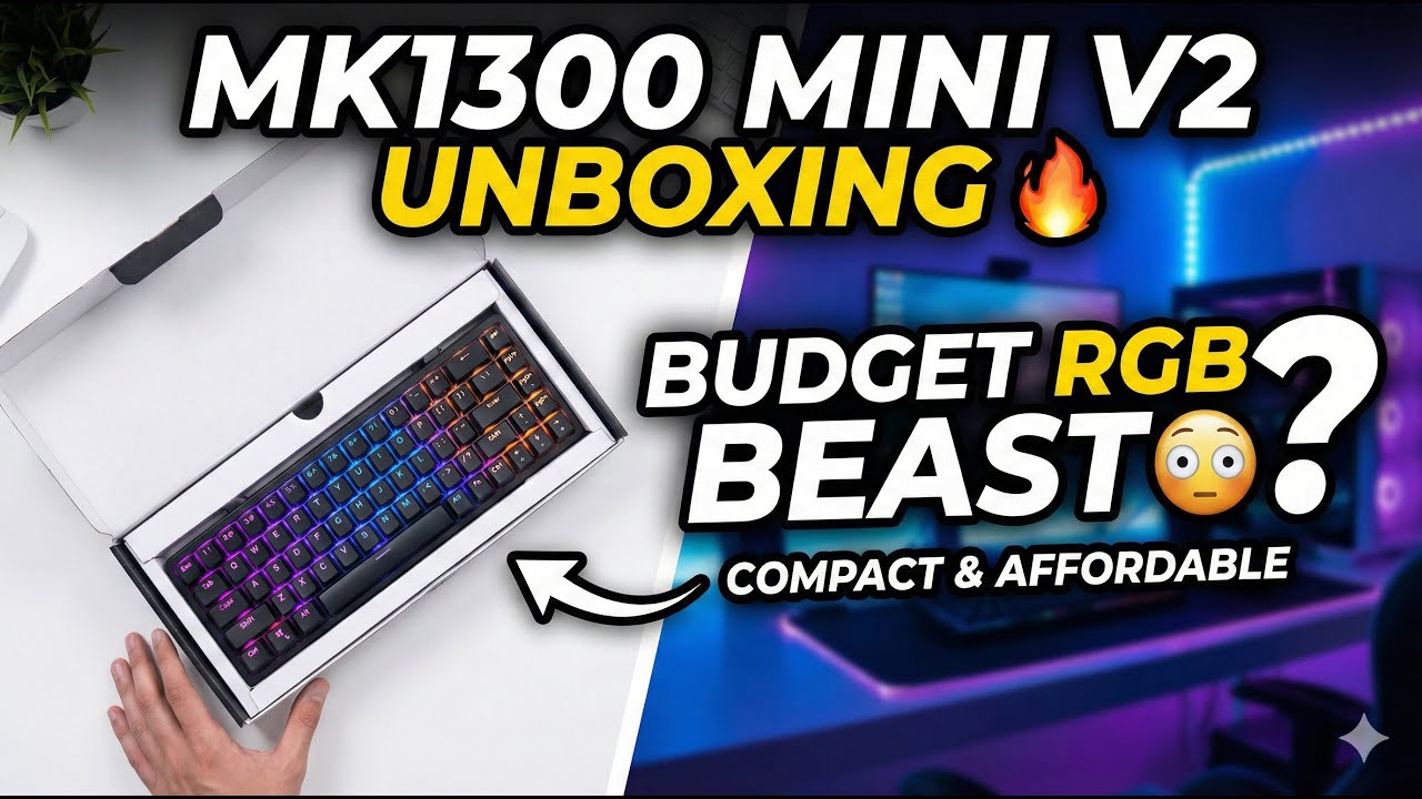 MK1300 Mini V2 Keyboard Unboxing + Software Demo 🔥 | Compact Budget Beast! | PowerUpArena