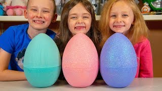 HUGE Toy Surprise Eggs Filled with Blind Bags & Toys for Boys & Girls Family Fun Kinder Playtime
