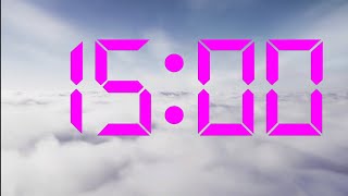 15 minutes countdown timer digital clock sky cloud