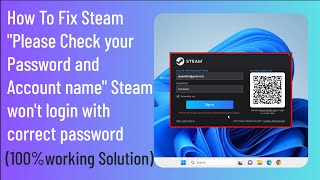 FIX Steam "Please Check your Password and Account name" Steam won