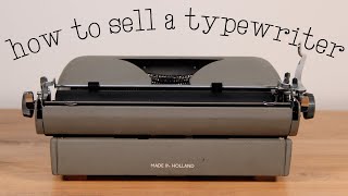 how I sell a typewriter