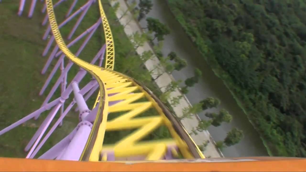 Flight of the Phoenix Intamin 8 Inversion Roller Coaster Front Seat POV Harborland Theme Park China