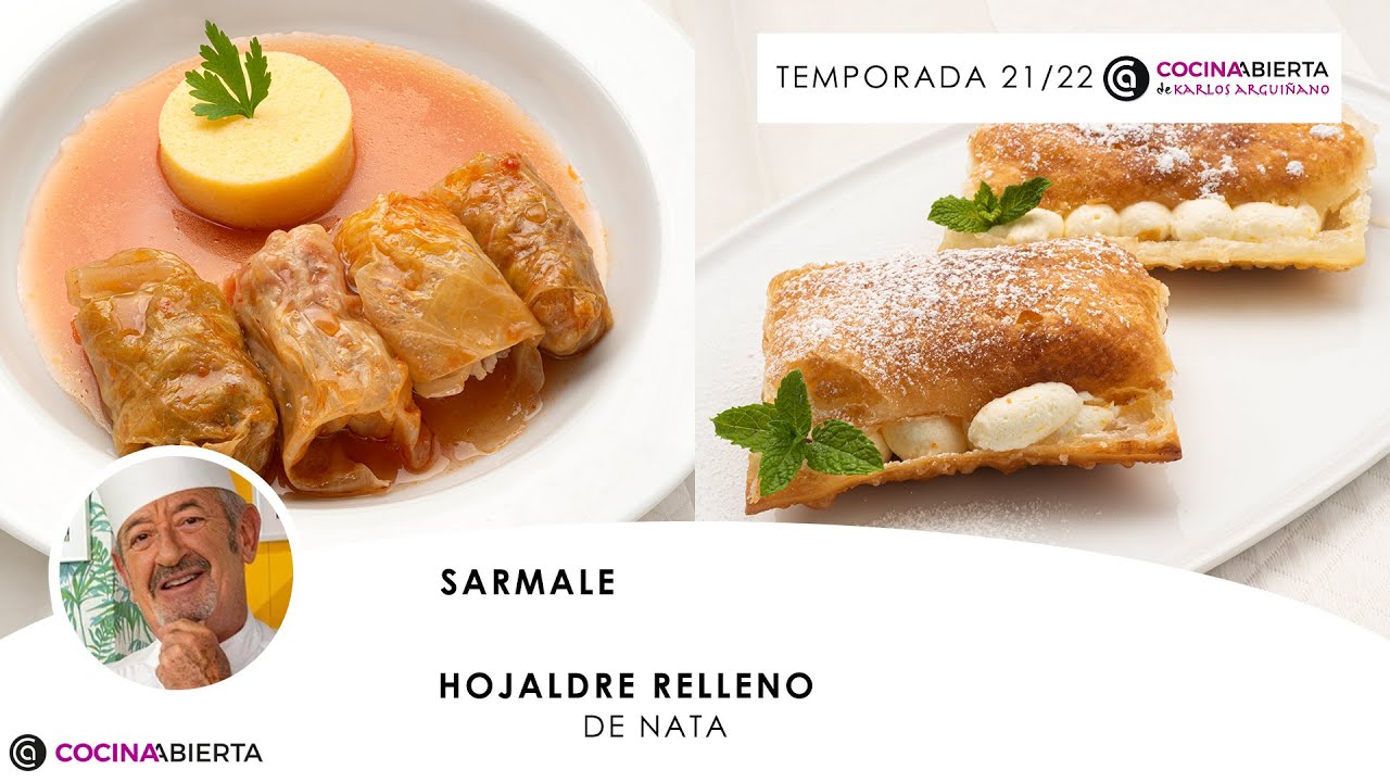 SARMALE o rollitos de carne y PASTELES de HOJALDRE con NATA 🍽️ Cocina Abierta de Karlos Arguiñano