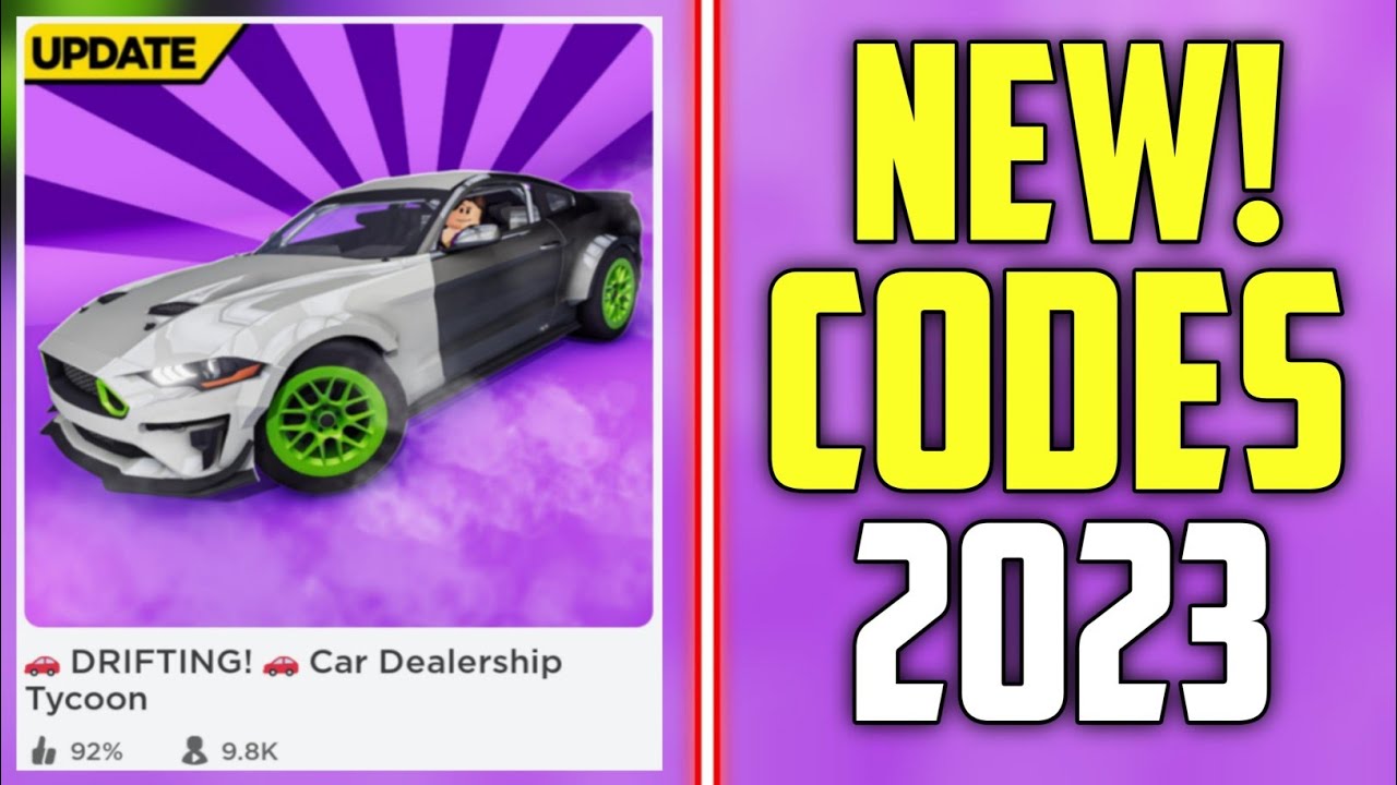 HURRY! *NEW* CAR DEALERSHIP TYCOON CODES 2023 (DRIFTING!) YouTube