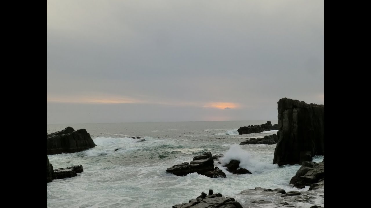 東尋坊で東映に出てくる日本海の荒波を撮影 Youtube
