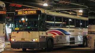 Front POV NJT Route 166X I-95 Express Cresskill onboard a 2021 MCI D4500CT