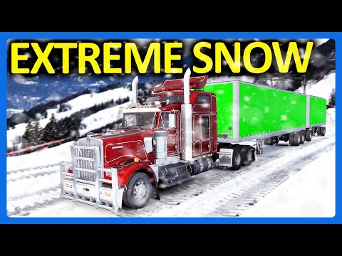 50 000 Horsepower Vs EXTREME Snow Storm In American Truck Simulator 