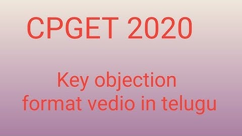 CPGET 2020 | objection Format in telugu |