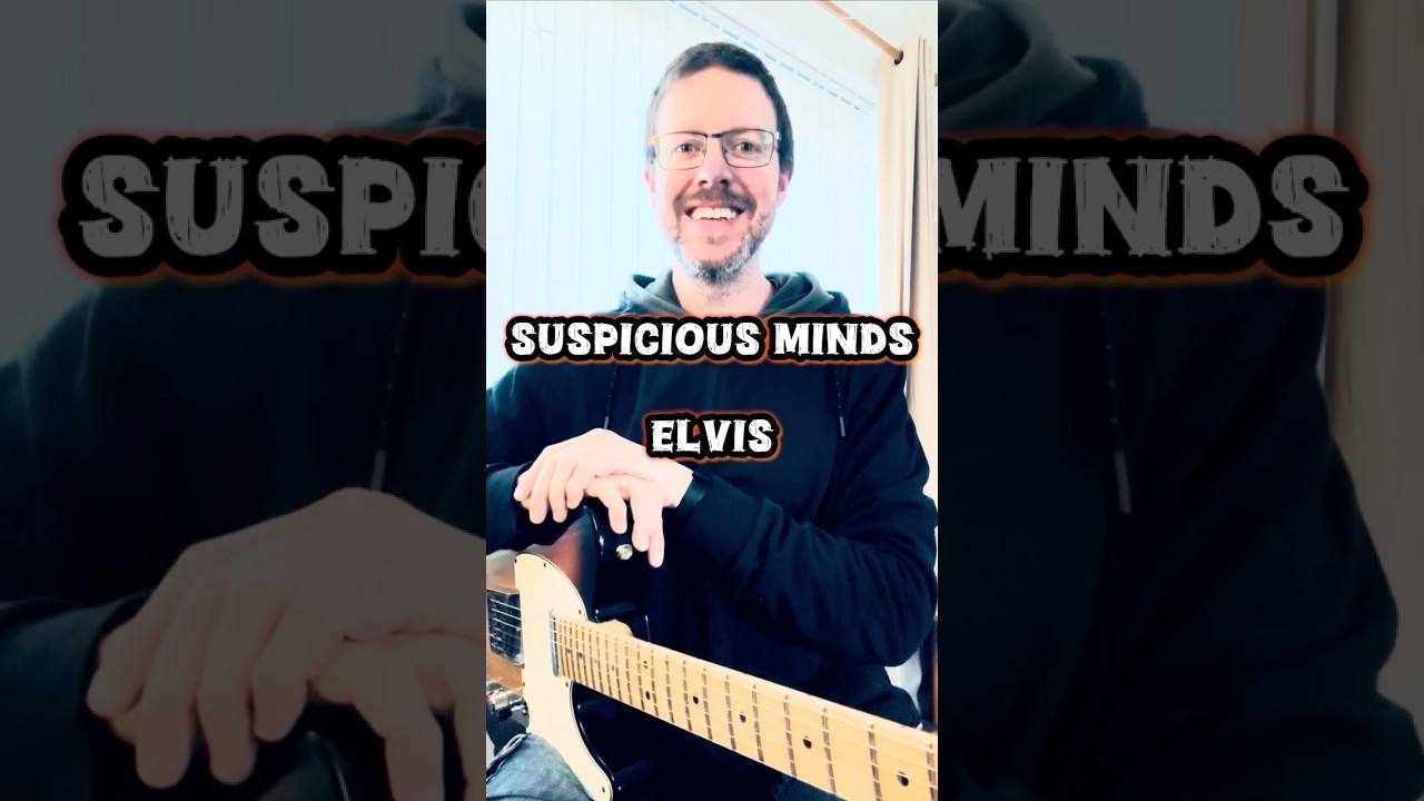 20-second guitar challenge! 🎸 Learn how to play the riff from ‘Suspicious Minds’ by Elvis Presley