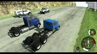 BeamNG Drive -  T-Series Semi Pick Up Trucks Racing Down Big Mountain Truck Games For Kids screenshot 4