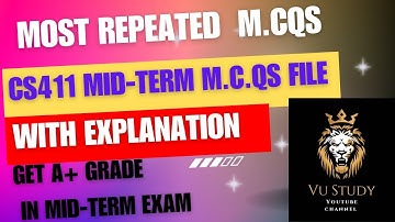 cs411 midterm mcqs file|CS411 Visual Programming MCQs|Step-by-Step MidTerm Preparation|@vustudy4121