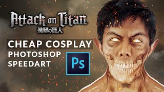 ATTACK ON TITAN [photoshop speedart] [photomanipulation][cheap cosplay] screenshot 3