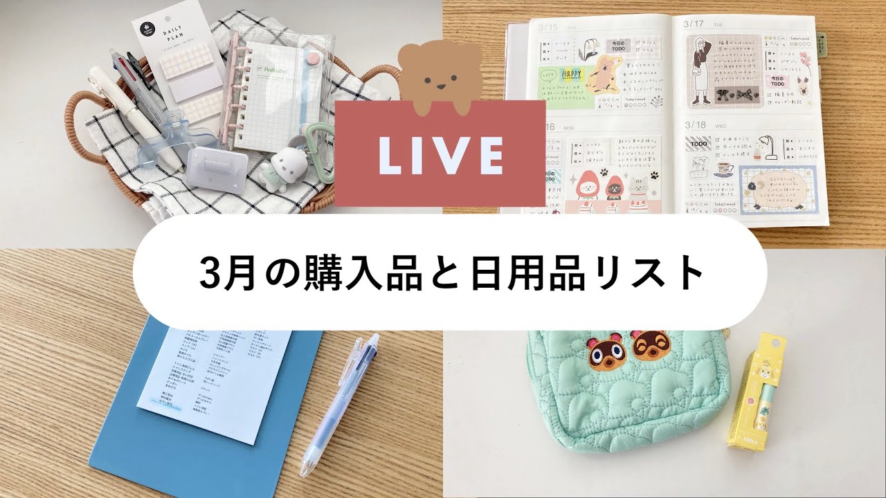 【LIVE🪐】3月の購入品紹介｜日用品リストのこと｜ライフログパラパラ