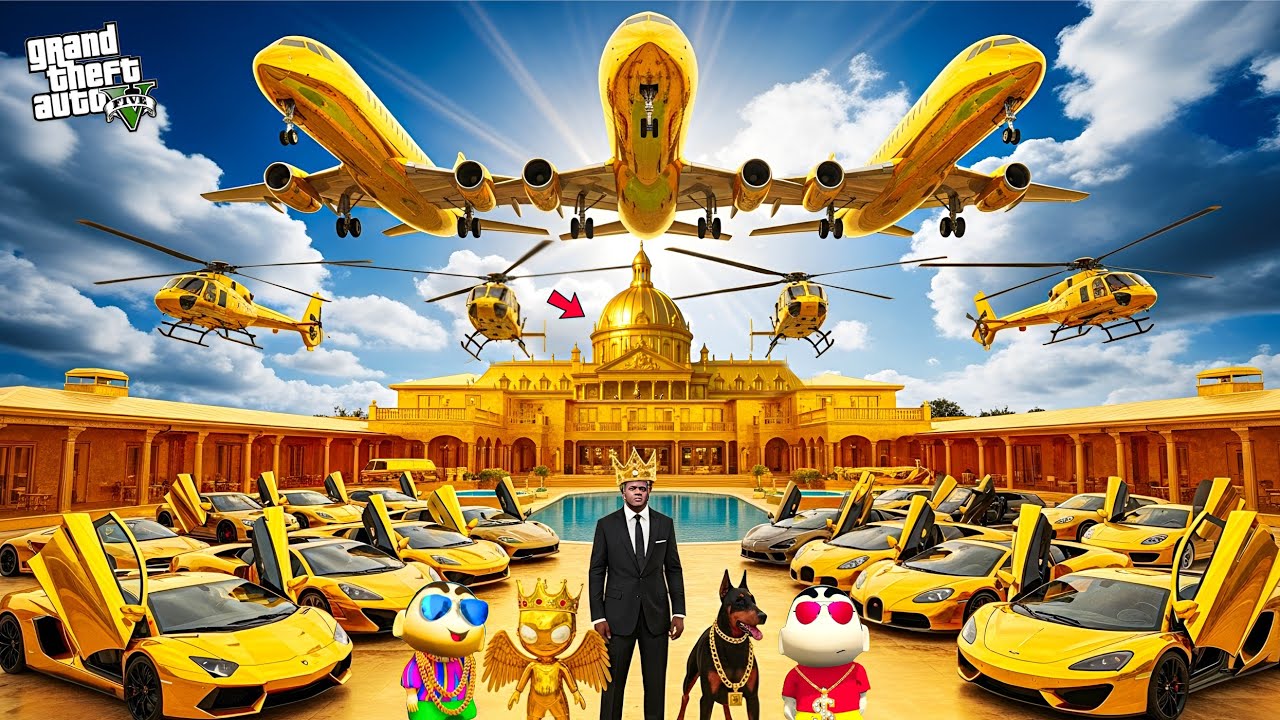 Franklin Become BILLIONAIRE! Life Gold King in GTA 5 | SHINCHAN and CHOP
