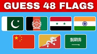 Guess And Learn All 48 FLAGS Of ASIA | Flag Quiz