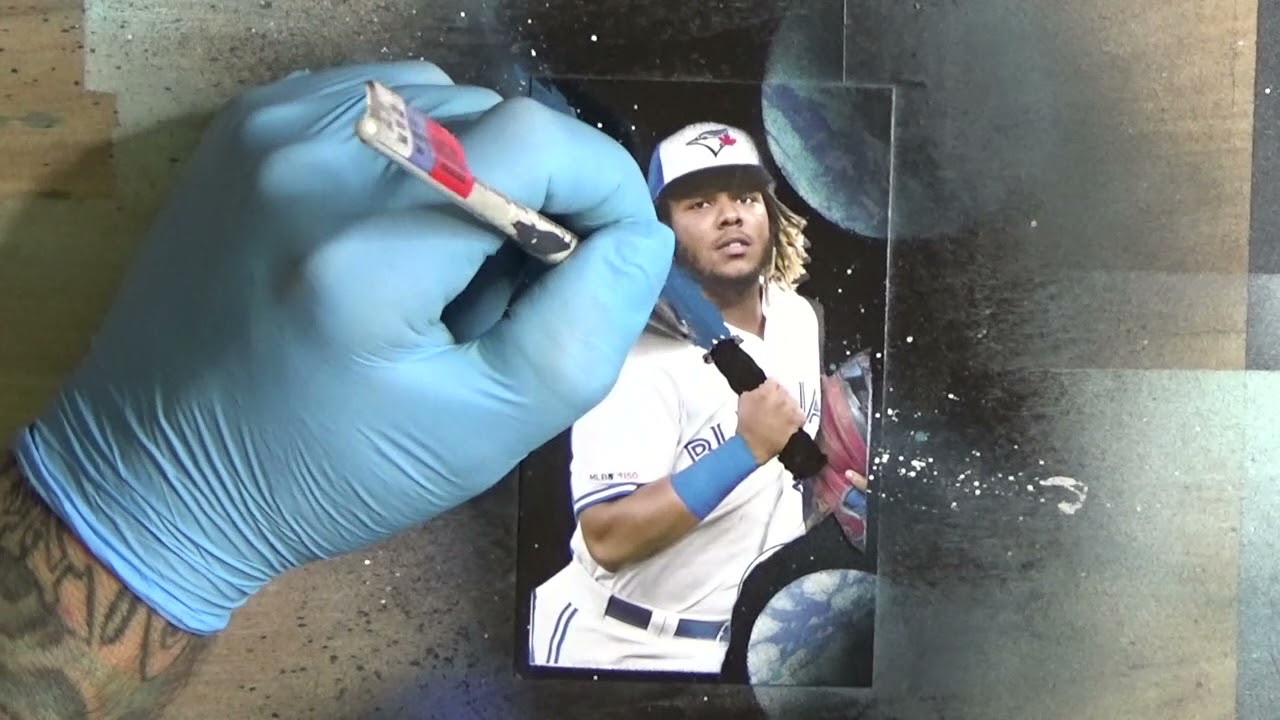 Custom Vladimir Guerrero Jr Baseball card w Spray Paint! - YouTube