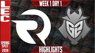 OG vs G2 Highlights | LEC Spring 2019 Week 1 Day 1 | Origin vs G2 Esports