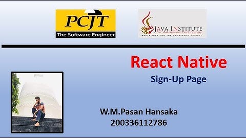 Sign-Up Page | React Native | Java Institute