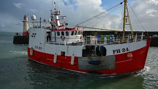 Gill Net Fishing Boat Ocean Pride FH24 Entering Newlyn Harbour || Cornwall, Commercial Fishing