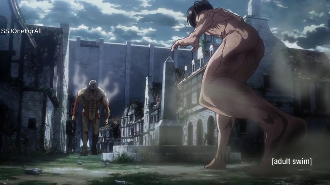 Season 3 part 2 eren vs Armored titan [English dubbed] YouTube