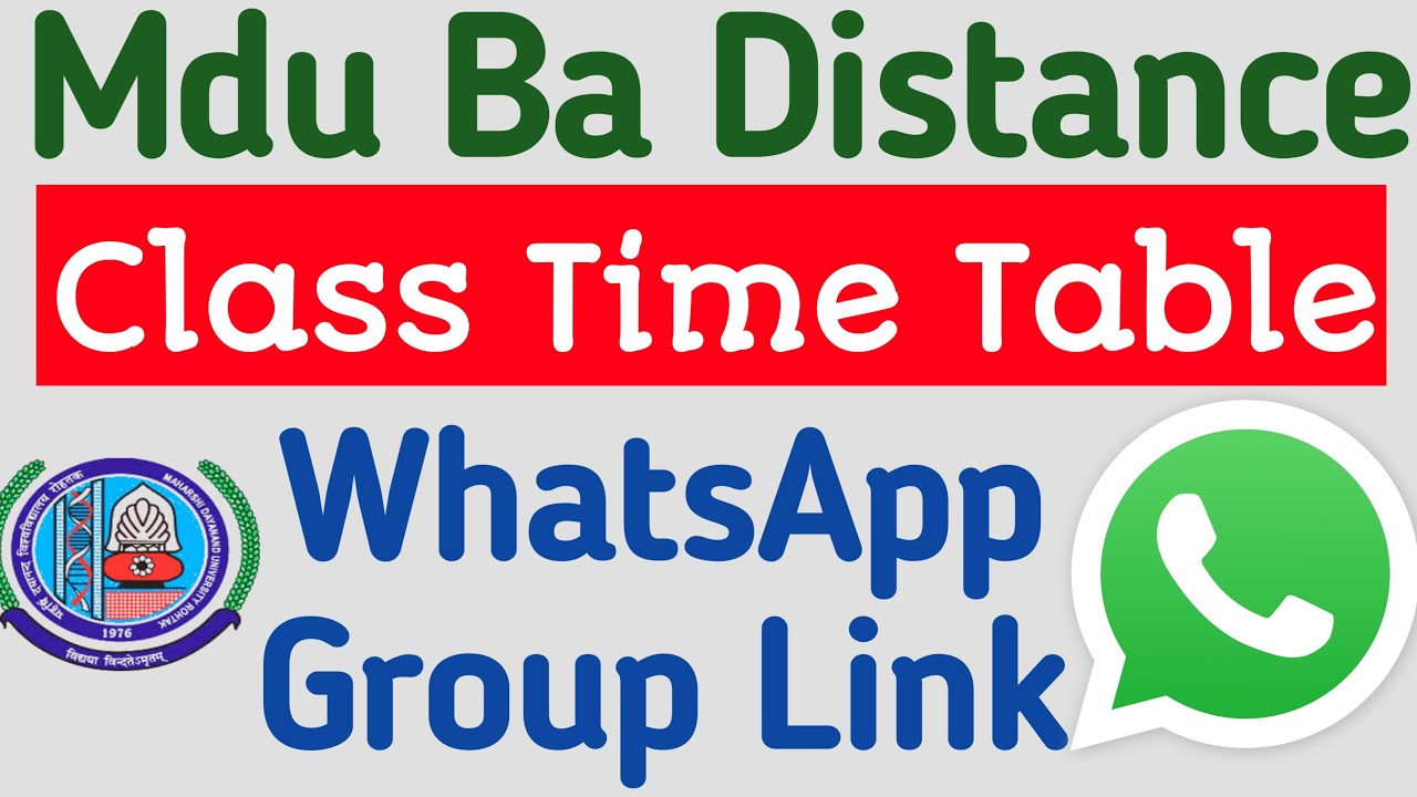 Mdu ba distance class time table 2022 | mdu ba distance whatsapp group link | mdu ba dde class 2022