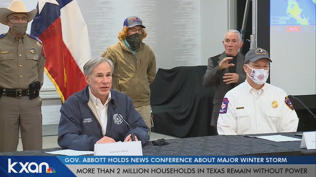Gov. Abbott news conference on winter storm response, power outages ...