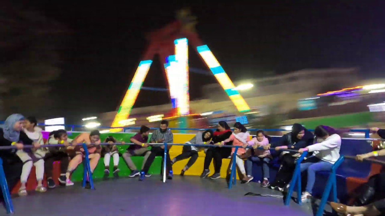 POV Giant Tumbler Spinner Ride at Joyland Theme Park Fortress Stadium Lahore Pakistan
